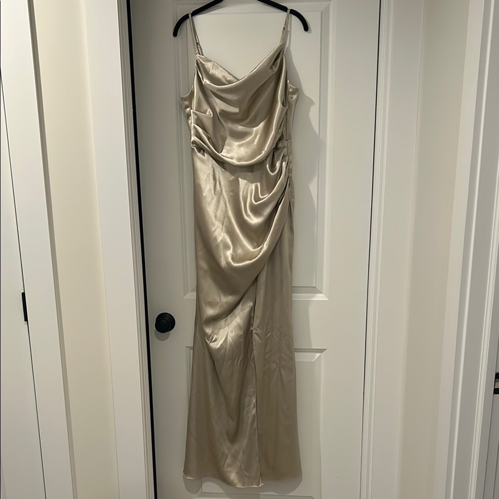 Elegant Gold Satin Gown